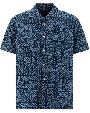 Beams Plus Short Sleeve Shirts - Blue