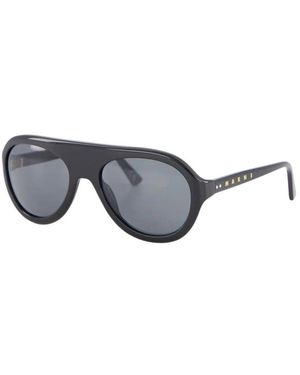 Retrosuperfuture Mutige Schwarze Aviator Sonnenbrille - Grau