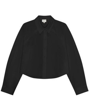 Birgitte Herskind Overhemden ,Zwart ,Katoen Cropped Poplin Shirt