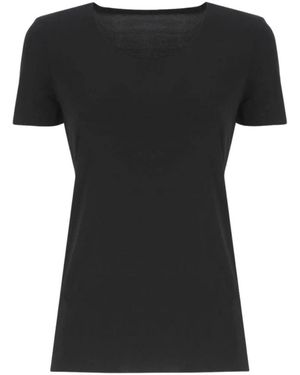 Wolford Korte Mouw Scoop Neck Top - Zwart