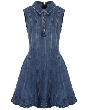 Self-Portrait Shirt Dresses - Blue