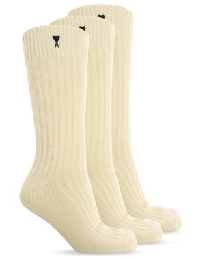 Ami Paris Socks - Natural