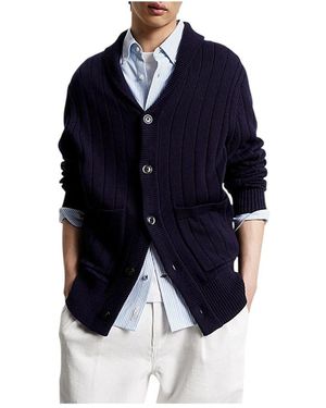 Tommy Hilfiger Truien & Vesten ,Blauw ,Katoen Klassiek Shawl Cardigan