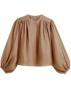 Summum Overhemden ,Bruin ,Blouse Ramie