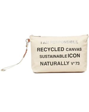 V73 Tassen ,Wit ,Katoen Wit Canvas Polsband Met Iconische Zinnen