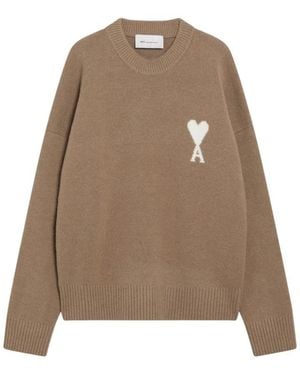 Ami Paris Quota Crewneck Trui - Naturel