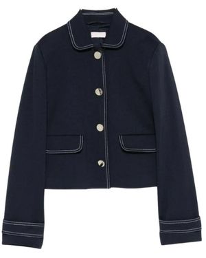 Liu Jo Jassen ,Blauw ,Korte Viscose Jas