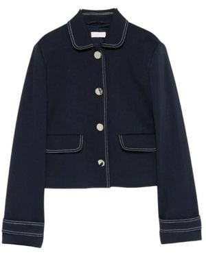 Liu Jo Jassen ,Blauw ,Korte Viscose Jas