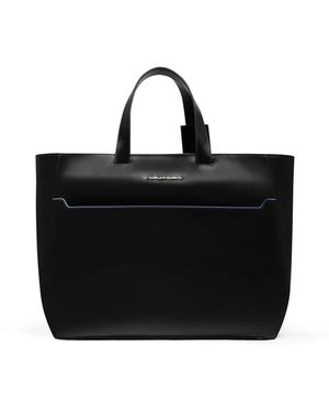 Piquadro Tassen ,Zwart ,Leer Square Laptop Shopper