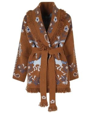 Alanui Truien & Vesten ,Bruin ,Katoen Island Roots Foulard Cardigan