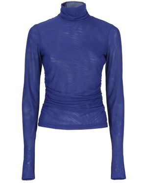 ROTATE BIRGER CHRISTENSEN Truien & Vesten ,Blauw ,Gedrapeerde Top Met Col