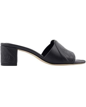 McQueen Heeled Mules - Negro