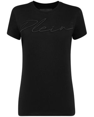 Philipp Plein T-Shirt Ronde Hals Signature - Zwart
