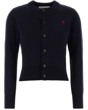Ami Paris Truien & Vesten ,Blauw ,Wol De Coeur Cardigan