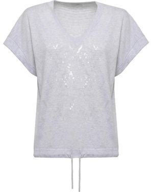 Panicale Baumwollpullover Mit V-Ausschnitt - Grau