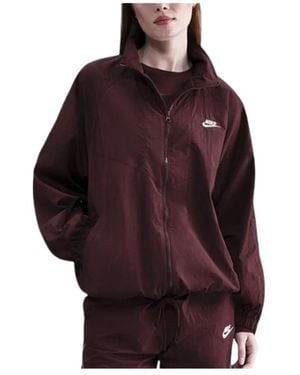 Nike Fitness ,Bruin ,Polyester Windrunner Oversized Jacket - Rood