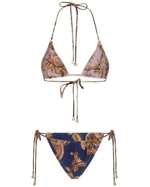 Zimmermann Badmode ,Veelkleurig ,Nylon Aster Spliced Tri Bikini - Wit