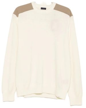Paul & Shark Truien & Vesten ,Wol Soft Cool Touch Wool Crewneck - Naturel
