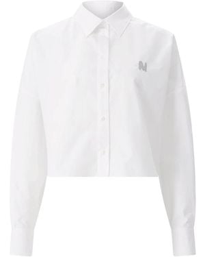 MSGM Cropped Cotton Shirt - Weiß