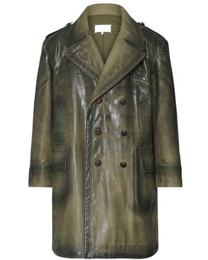 Maison Margiela Double-Breasted Coats - Green
