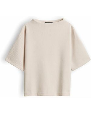 someday. Geripptes T-Shirt Mit Kurzen Ärmeln - Natur