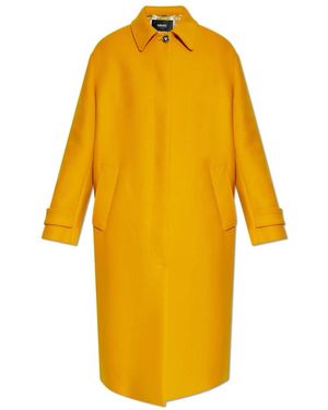 Versace Single-Breasted Coats - Jaune