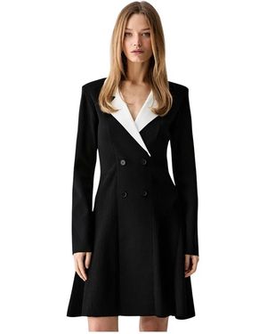 KARL LAGERFELD Monochrome Strick-Blazer-Kleid - Schwarz