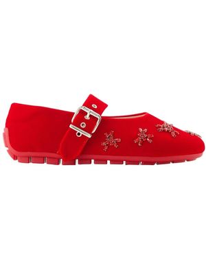 Simone Rocha Schoenen ,Rood ,Mary Jane Ballerina's Met Versiering