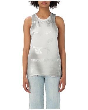 DIESEL Metallisches Ärmelloses Top - Blau