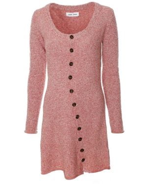 Samsøe & Samsøe Kleedjes ,Roze ,Leer Gebreide Mini Jurk