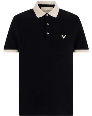 Valentino Garavani Tops ,Zwart ,Katoen Classic Polo