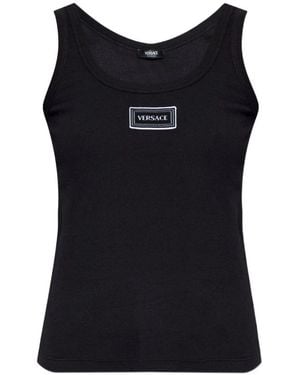 Versace Ribbed Sleeveless Top - Black