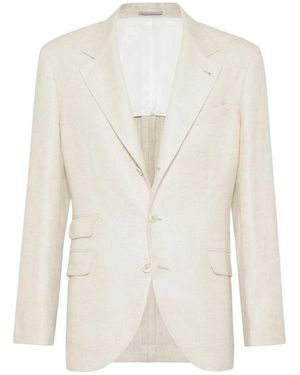 Brunello Cucinelli Linnen Jas - Wit
