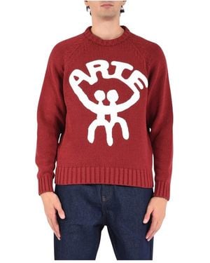 Arte' Round-Neck Knitwear - Red