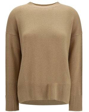 Allude Kaschmir-Pullover Mit Rundhalsausschnitt - Natur