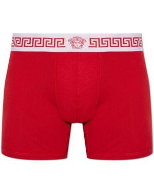 Versace Ondergoed ,Rood ,Katoen Katoenen Boxershorts Met Logo