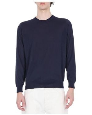 Drumohr Maglia Girocollo Rasato - Blauw