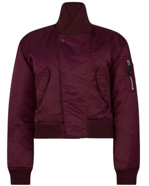 DSquared² Giacca Chiodo Collo Alto Tasche Bordi - Lila