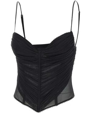 Blumarine Tulle Bustier Top - Zwart