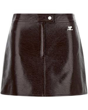 Courreges Rokken ,Bruin ,Katoen Reedition Vinyl Mini Rok