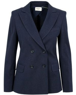 Weekend by Maxmara Milano-Knit Double-Breasted Jersey Blazer - Blauw