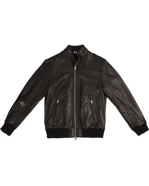 DFOUR® Polyester Bomberjacke Natur Nappa - Schwarz