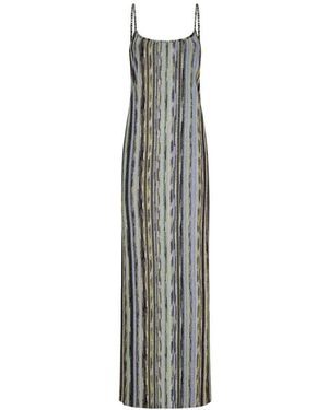 Missoni Gestreiftes Lamé Tankkleid - Grau