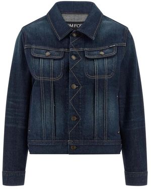 Tom Ford Japanese Stonewashed Denim Jacket - Blauw