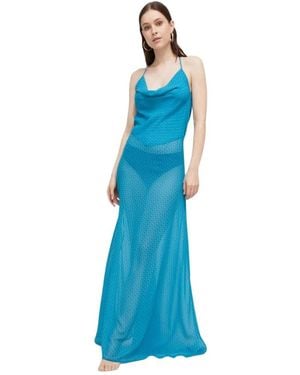 Trussardi Criss-Cross Maxi Jurk - Blauw