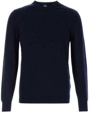 Fedeli Truien & Vesten ,Blauw ,Kasjmier Trui Met Ronde Hals