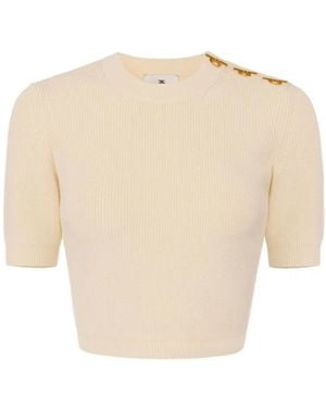 Elisabetta Franchi Rundhals-Strickware - Natur
