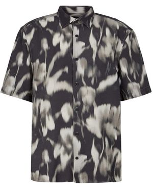 Strellson Shirt Met Abstract Patroon - Zwart