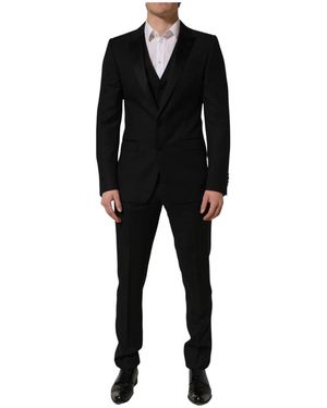 Dolce & Gabbana Martini Slim Fit Formeel 3-Delig Pak - Zwart