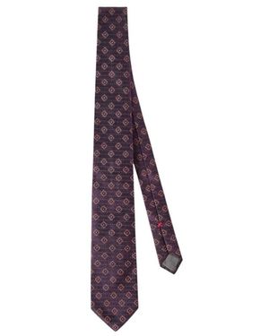 Brunello Cucinelli Accessoires ,Paars ,Zijden Das Met Geometrisch Patroon